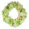 15" Yellow, Green & Pink Hydrangea Flower Artificial Spring Wreath
